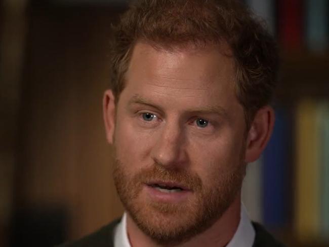 Prince Harry interview with Anderson Cooper on 60 Minutes. Picture: CBS