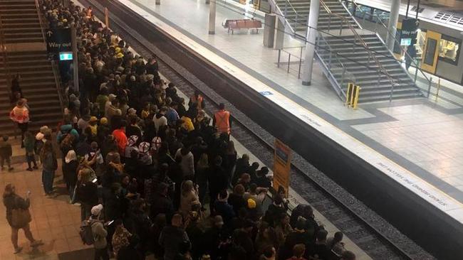 A photo of crowds at Olympic Park after the World Cup semi-final. Picture: Andrew Beatty/Twitter