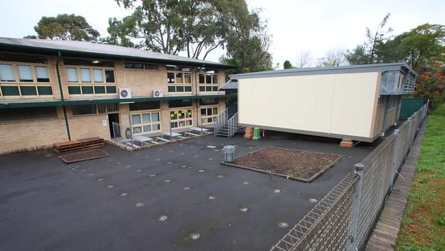 Demountables are reducing open space at Meadowbank Public School. Picture: Phil Rogers