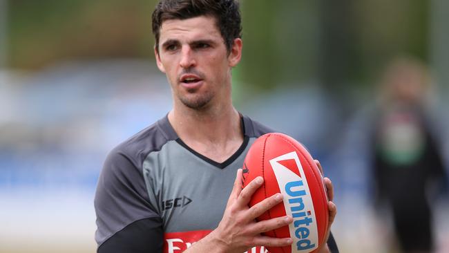 Scott Pendlebury at Collingwood training. Picture: Wayne Ludbey