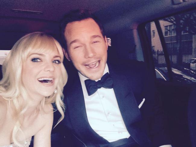 Anna Faris before the Oscars 2015 via Twitter, “On the way!! I shaved my legs! #wetredcarpet”