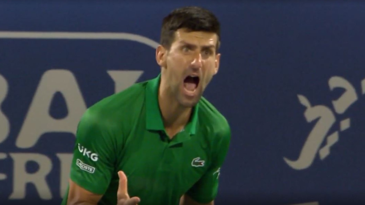 Novak Djokovic fires up in his return.