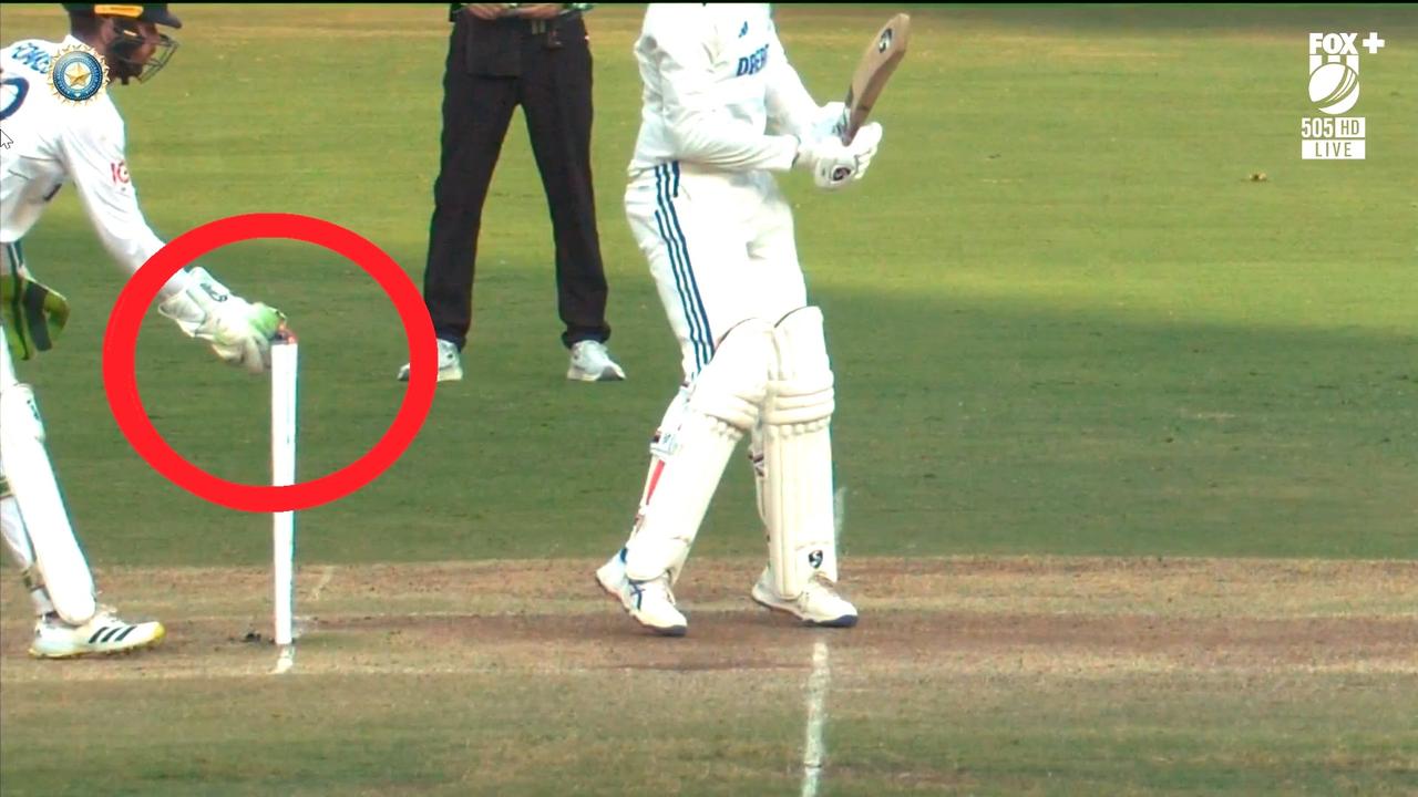 Ben Foakes reacted well after Bumrah had completed his defensive move. Photo: Fox Cricket.