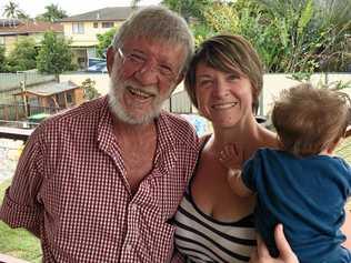 Dr Donald Whittaker (left)  meets his biological daughter, Kerri Favarato for the first time in February 2017.