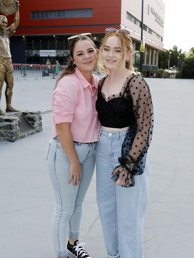 Courtney Brennan and Chelsea Brennan at the Ed Sheeran concert at Suncorp Stadium. Picture: Josh Woning