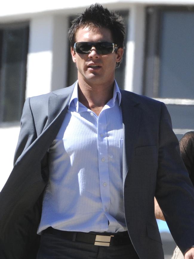 A younger Ben Cousins arriving at Heath Ledger’s funeral. Picture: News Limited