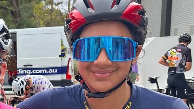 Charvi Tanksale is a rider to look out for in under-15 in her second year in the age group at the state track titles. Picture: Carnegie Caulfield Cycling Club.