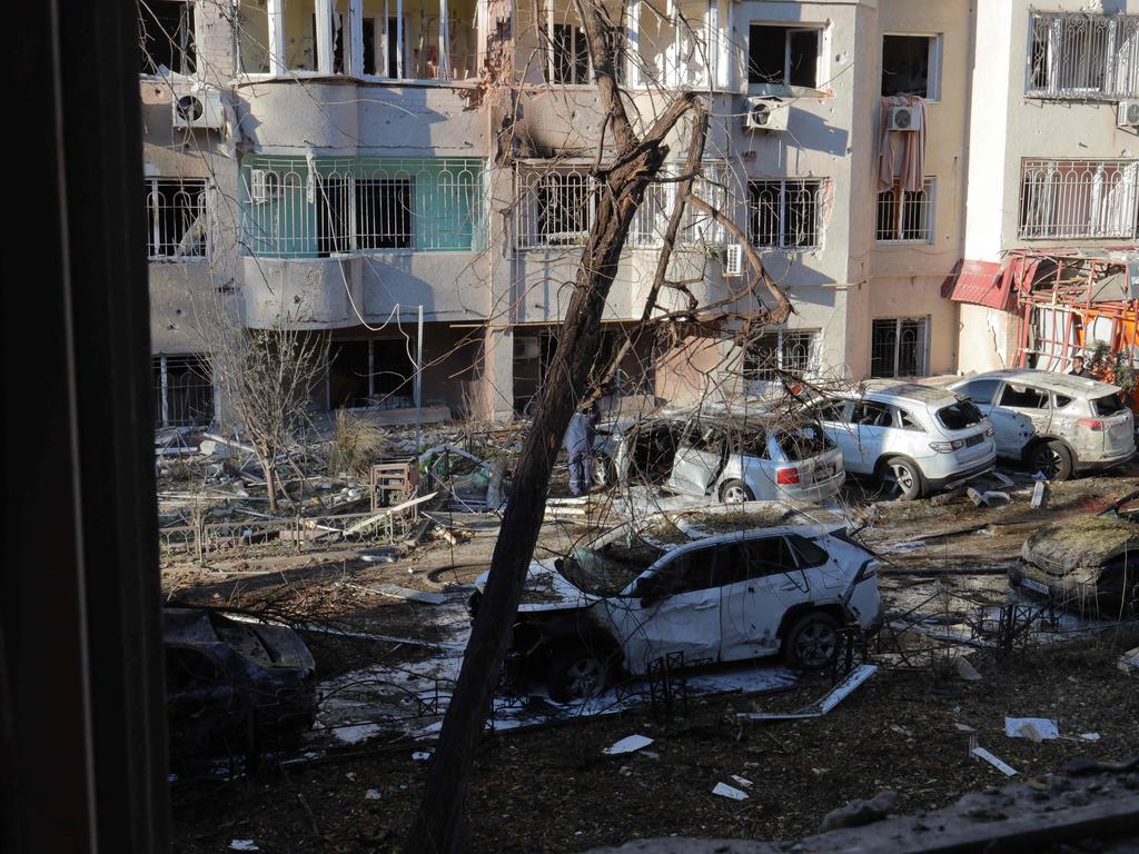 The missile attack obliterated areas of Odessa. Picture: AFP