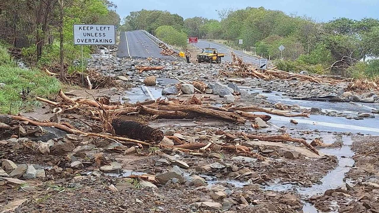 The Captain Cook Highway between Cairns and Port Douglas was severely damaged in several places by floods in mid-December. Picture: Supplied