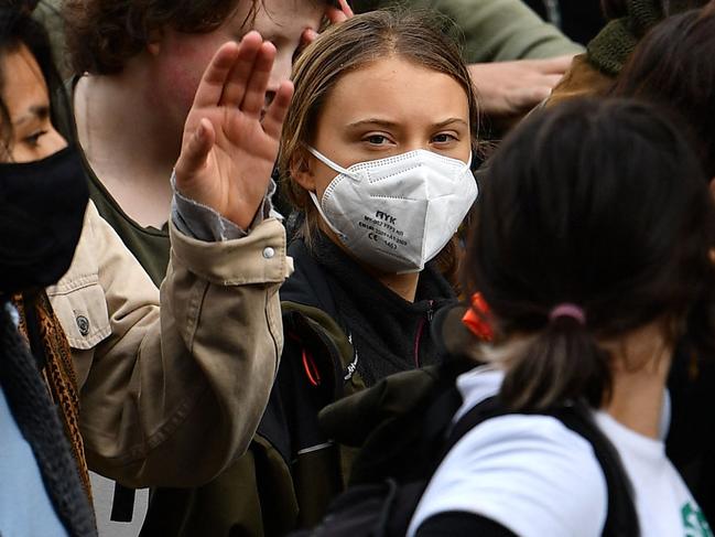 Greta Thunberg joins a march by youth activists to protest against climate inaction on the sidelines of the COP26 UN Climate Summit in Glasgow. The Swedish climate activist criticised the summit but experts said real progress was made. Picture: AFP