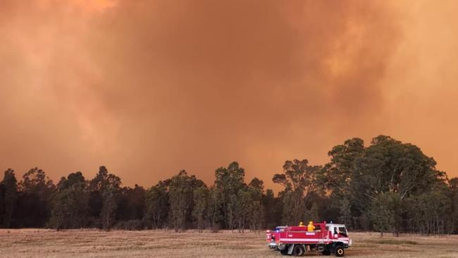 North Hamilton Rural Fire Brigade members watch over a bushfire in the Grampians. Picture: North Hamilton Rural Fire Brigade/Facebook