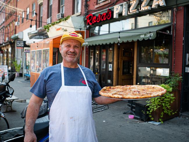 Brooklyn Master Pizza Chef, Giovanni Fabiano from Rosa’s Pizza in Brooklyn is adding Vegemite to his pizzas in New York City. Picture: Supplied