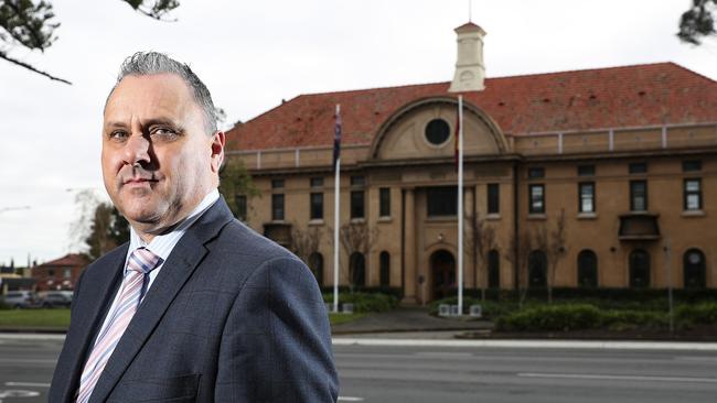 Former Burnside Council chief executive Paul Deb outside the Burnside Town Hall. Picture: Sarah Reed