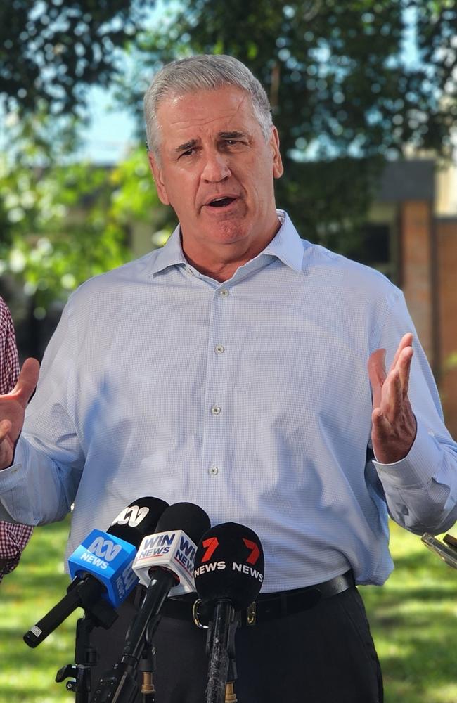 Mines Minister Dale Last speaking about the creation of a new mining and resources coroner to be based in Mackay. Picture: Janessa Ekert