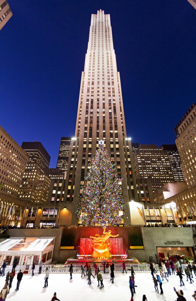 Ice skaters at New York’s Rockefeller Center.