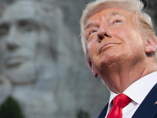 TOPSHOT - US President Donald Trump arrives for the Independence Day events at Mount Rushmore National Memorial in Keystone, South Dakota, July 3, 2020. (Photo by SAUL LOEB / AFP)