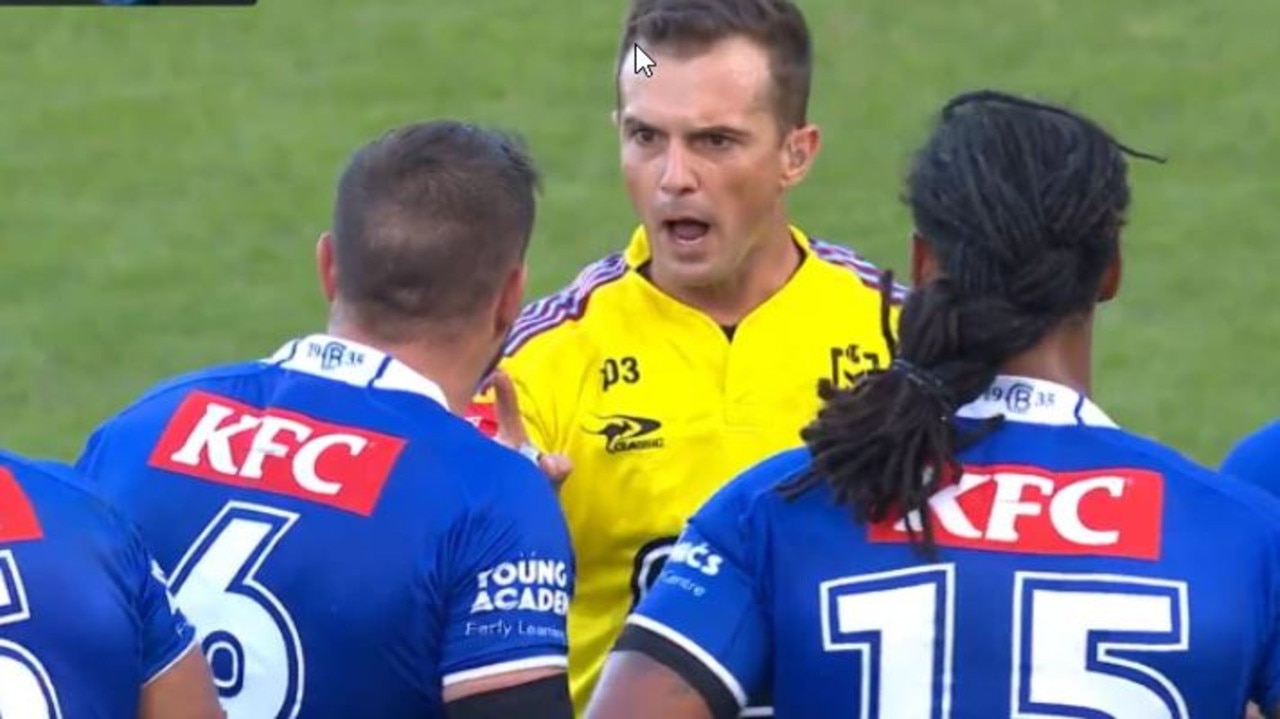 Josh Reynolds was fined for swearing at a referee this year. Picture: Twitter.