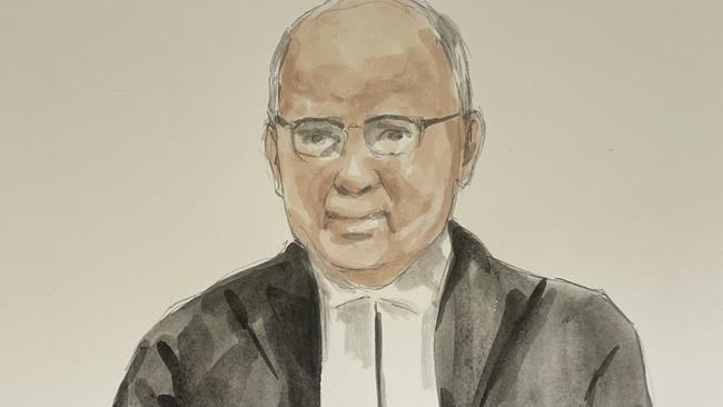 Artists impression of Supreme Court Justice James Henry. Picture: Sketch artist Julie Haysom