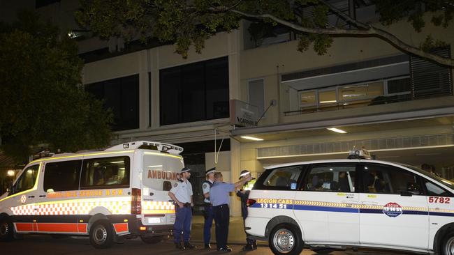 A man has been knocked unconscious during an assault on Cross St Double Bay at around 1am this morning. The man was with two other friends when he got into a verbal argument with five other men near a taxi. The man was punched and knocked back in to the taxi. The injured mans friends could be seen comforting each other and giving details to police. The taxi driver also waited to give details to police. the injured man was taken to hospital for treatment. Picture: Gordon McComiskie