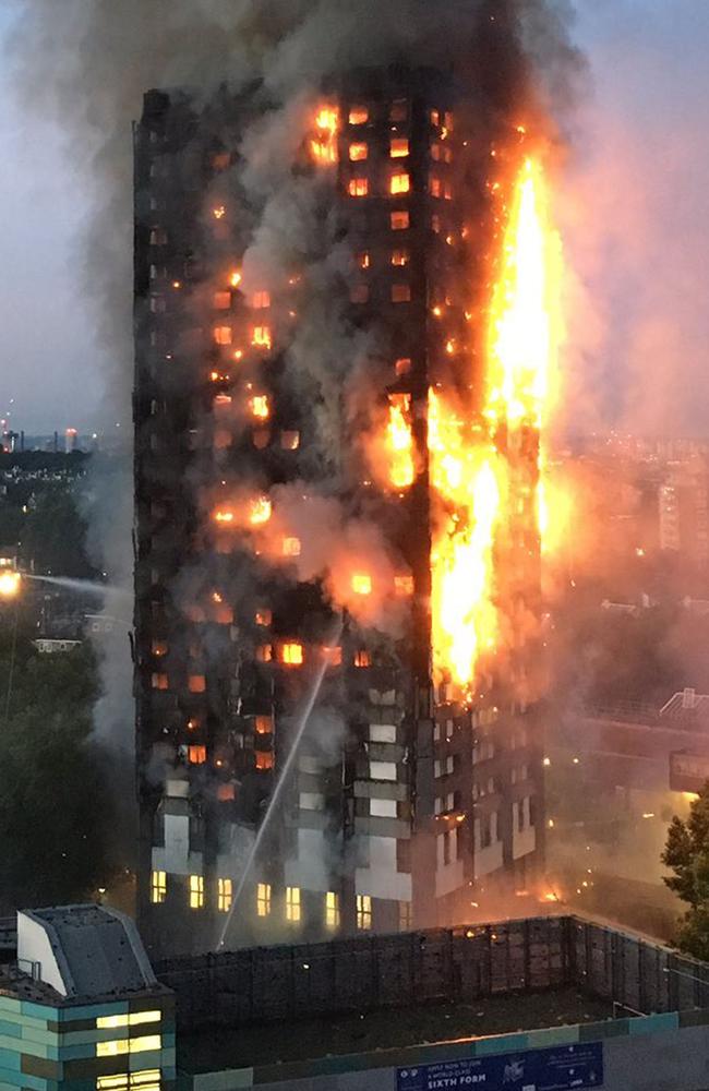 The June 14, 2017 Grenfell Tower tragedy which claimed the lives of 72 people and in injured many more. Picture: AFP