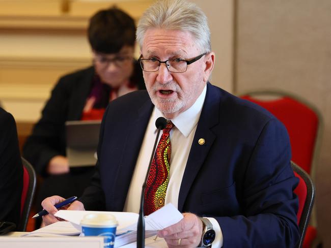 Member for Coomera Michael Crandon MP during the state parliament Estimates in Brisbane. Picture: NCA NewsWire/Tertius Pickard.