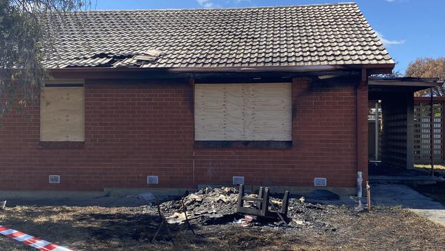 The Christies Beach home Dion Robert James Mead set on fire. Picture: Todd Lewis