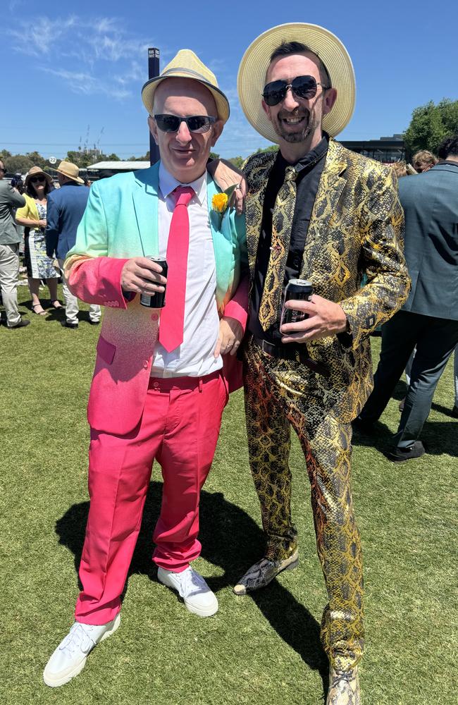 Niall Fitzsimons and Colin Fitzgerald at the Melbourne Cup at Flemington Racecourse on November 5, 2024. Picture: Phillippa Butt