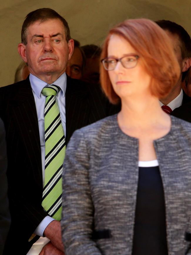 Peter Slipper and then-prime minister Julia Gillard in 2013.