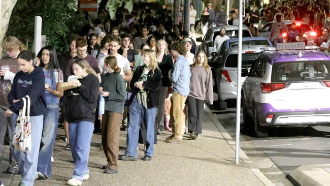 A bomb threat has failed to hinder a University of Queensland student vote for the institution to divest from Israel. Picture: Steve Pohlner