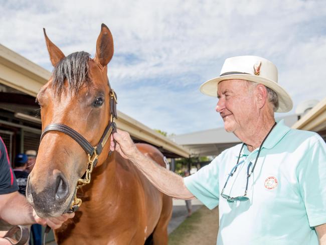 John Kelly with the horse he bought for $2m at the Magic Millions. Pictuer by Luke Marsden.