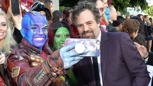 Mark Ruffalo with fans at the world premiere of Avengers: Endgame in Los Angeles. Picture: Amy Sussman/Getty Images/AFP