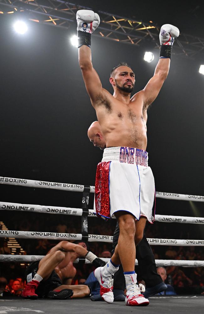 Keith Thurman defeats Brock Jarvis at the No Limit boxing event at the Hordern Paviliion on March 12, 2025. Picture: Grant Trouville