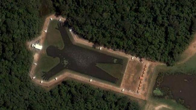 This man-shaped lake is in Brazil. It's fairly, err, detailed.