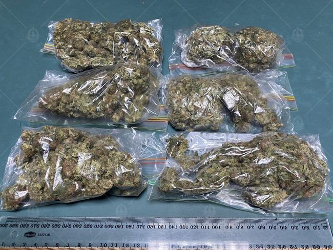 More than 500g of cannabis was also seized from the car.