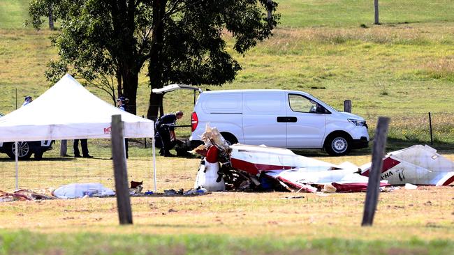 The scene of the light plane crash at Windella, west of Maitland. Picture: Peter Lorimer