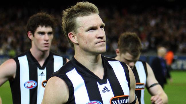 Collingwood captain Nathan Buckley after what would be his 260th and final game of AFL.