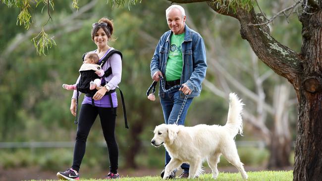 Bruce Pumpa will be joined by his daughter Lana Malbroukou and grand daughter Thea, for the Walk Against Want. Picture: Steve Tanner