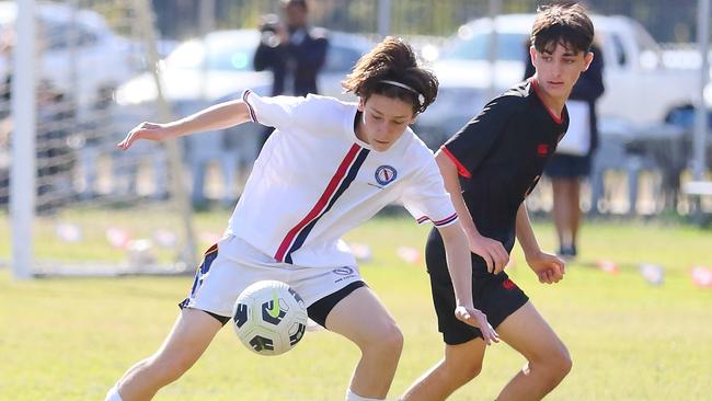 GPS First XI football between Brisbane State High and Gregory Terrace. Saturday May 27, 2023. Picture courtesy of George Galanos.