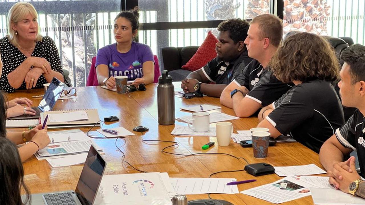 Then Education Minister Eva Lawler and Youth Minister Lauren Moss meet with members of the 2022 Youth Roundtable in Alice Springs.