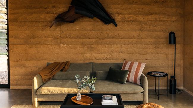 Heated concrete floors add to the cosy feel at Wollemi Retreat. Picture: Lee Besser