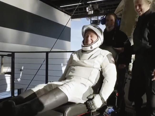 NASA’s Butch Wilmore exits the SpaceX capsule. Picture: SpaceX via AP