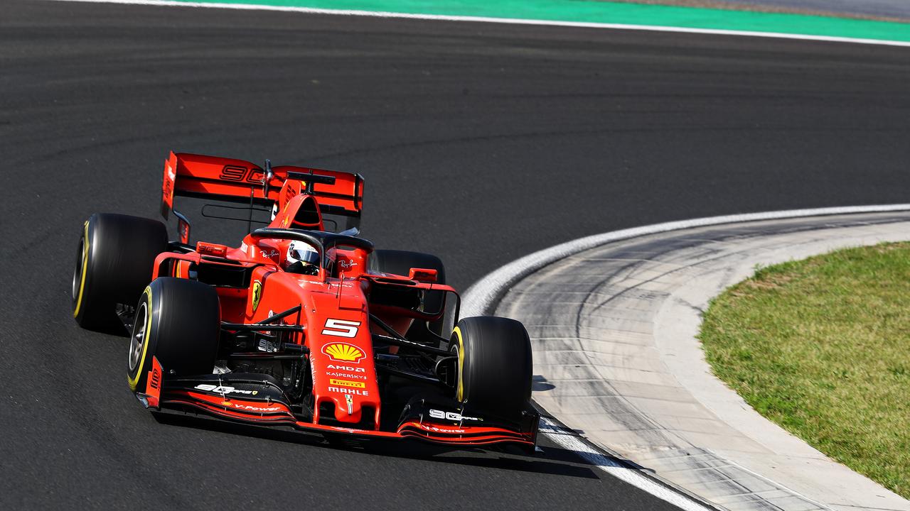 Sebastian Vettel drives en route to third in Hungary.