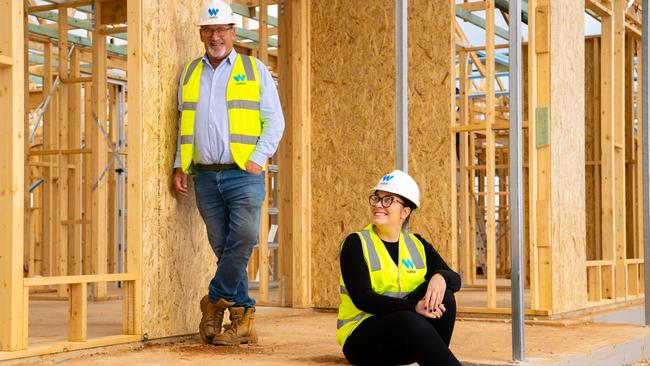 Richard Cornthwaite and daughter Laura Cornthwaite are both working on Walker Corporation’s Riverlea housing project. Picture: Morgan Sette