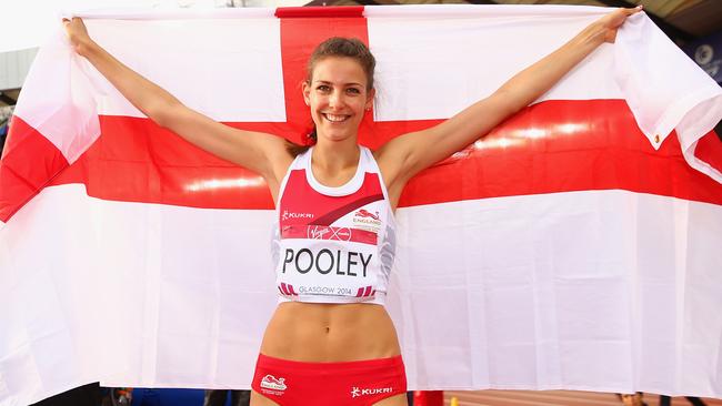 Pooley after winning silver in the women’s high jump final at the Glasgow Commonwealth Games.