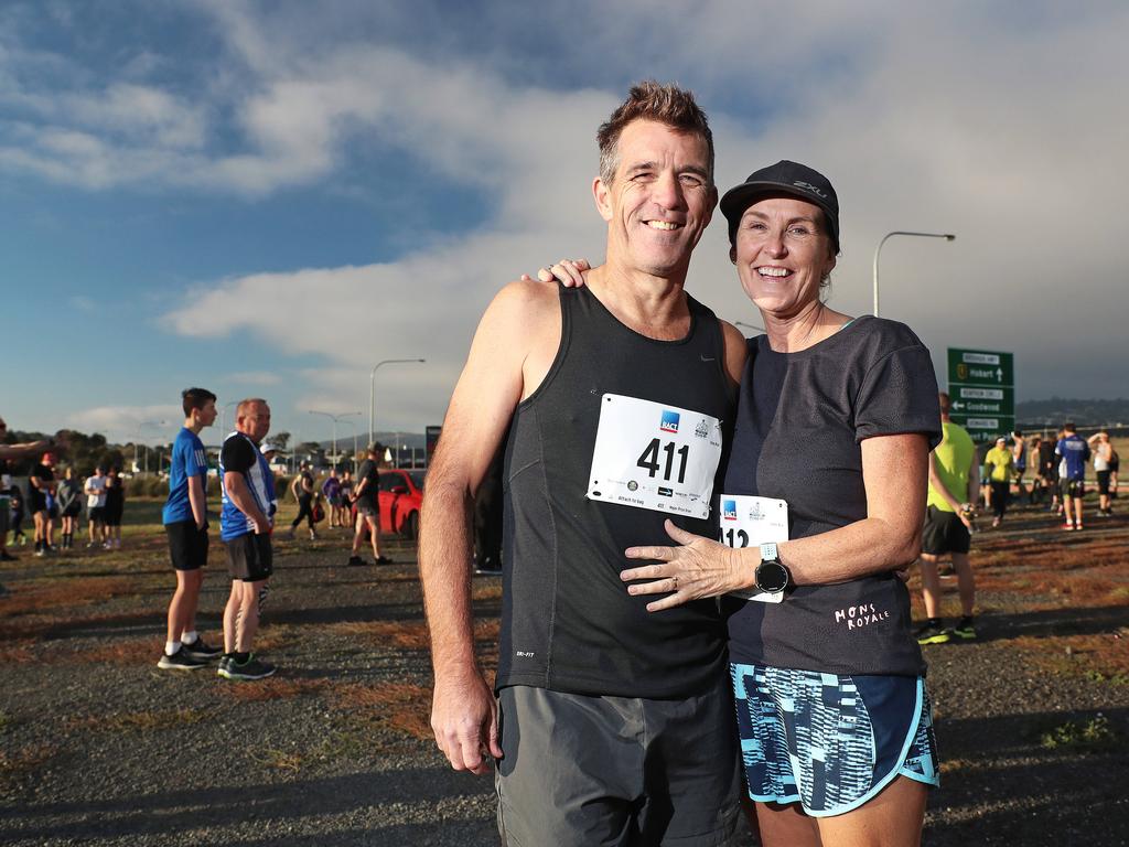 Mark and Cathy Blake running in the 2019 City to Casino. Mark and Cathy now live in New Zealand but Mark featured in the advertisement for the very first city to casino fun run 47 years ago. Picture: LUKE BOWDEN