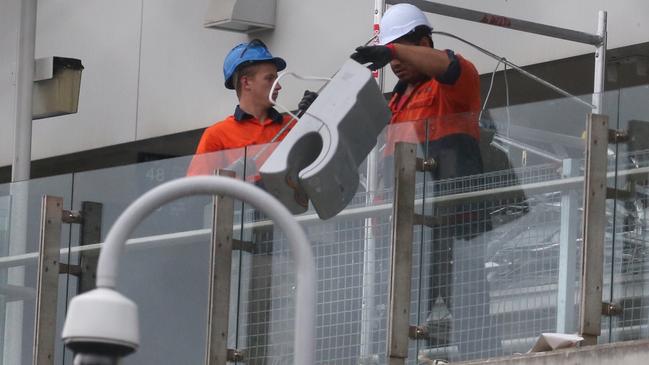 The stadium is slowly being ripped apart. Picture: John Grainger