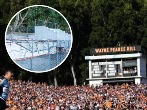 Leichhardt Oval and failed railing August 2022.