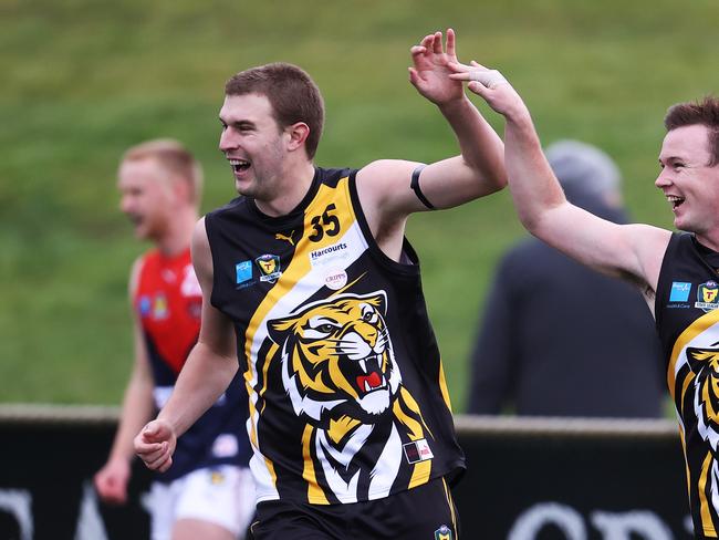 Tyler Carter set the scene for the Tigers, kicking two goals in the first six minutes. Picture: Zak Simmonds