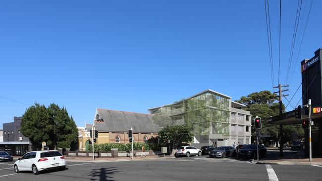 An artist's impression of an amended development application for the Rose Bay Uniting Church on corner of Old South Head Rd and Dover Rd. Picture: Supplied