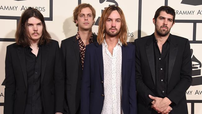 The Tame Impala lads Dominic Simper, Jay Watson, Kevin Parker, and Cam Avery. Picture: AP